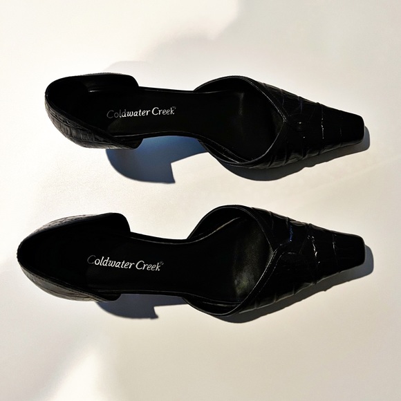 24. Vintage Coldwater Creek Mock Croc Croco Design Kitten Heel - Picture 6 of 9